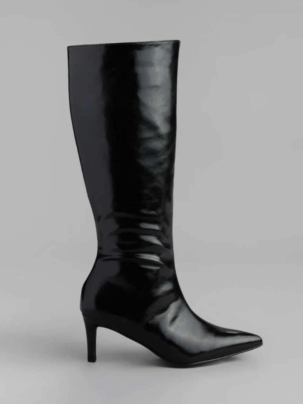 Windsor Boots Sleek Stance Stiletto Black Knee-High Pointed Toe Witch Whimsigoth